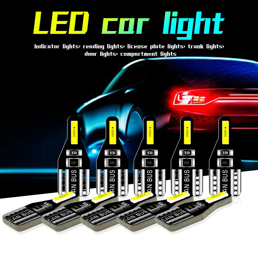 10 szt. Żarówka wewnętrzna LED T10 W5W światło do toyoty Avensis Rav4 Opel Astra Mokka Ford Focus 2 3 Fiesta 12V