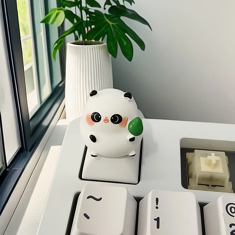 China Panda Custom Keycap Cute Panda Huahua Doll Artisan Keycaps for Mechanical Keyboard Caps Desktop Decoration PC Gamer Gifts
