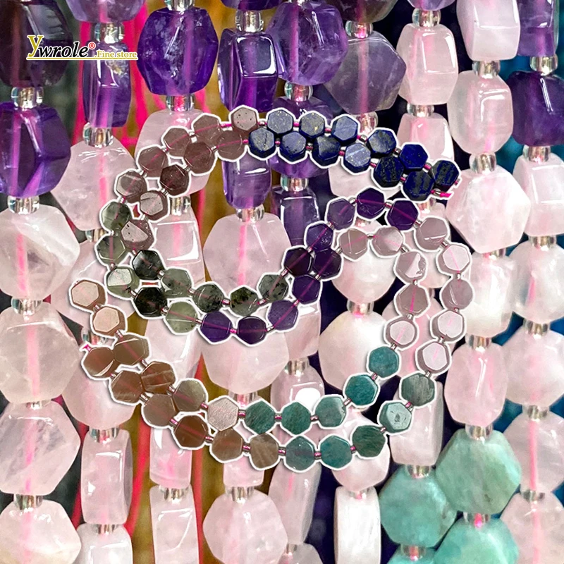 

Натуральные камни Nature Gem 8-9 мм, почти гексагональной формы, смесь 7 видов, бусины-разделители для изготовления ювелирных изделий, браслетов своими руками, аксессуары, 7,5 дюйма