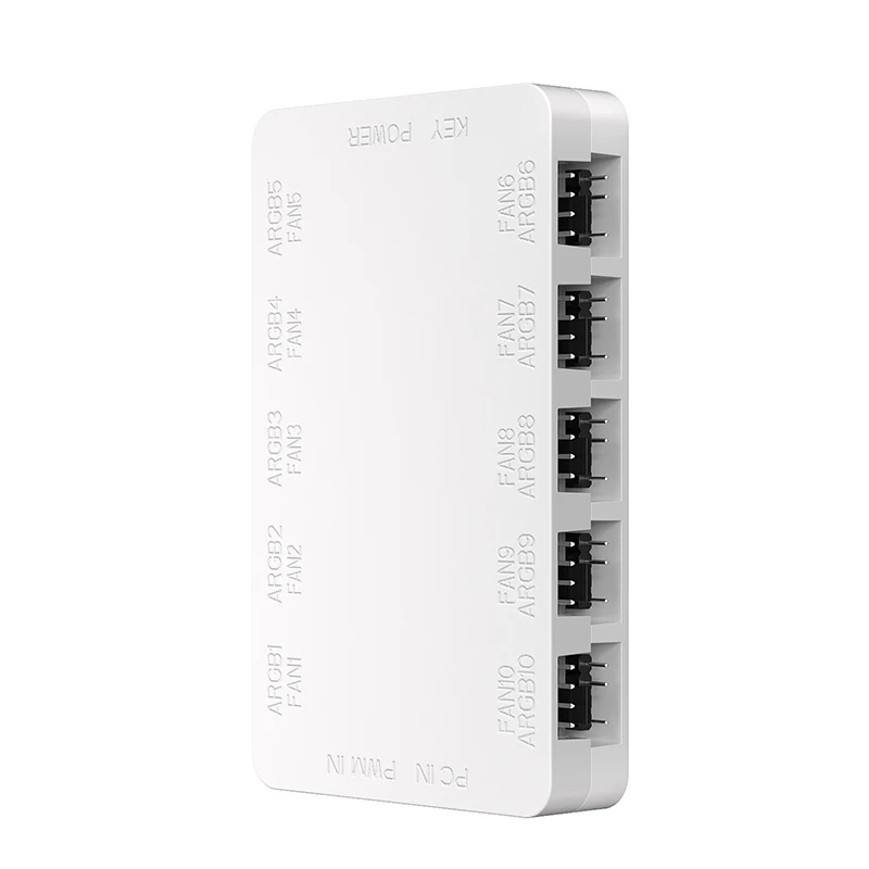 ARGB-lichteffect en ventilatorsnelheid Afstandsbediening PC-chassis Koelventilator Hub Magnetische zuigkracht Computerbehuizing Fans 10-poorts splitter