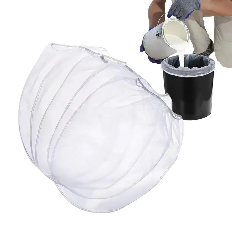 Paint Strainer Bags Paint Strainer Straining Bag Elastic Top Opening 5pcs Fine Mesh Filters Bucket Strainers Nylon Mesh Bags