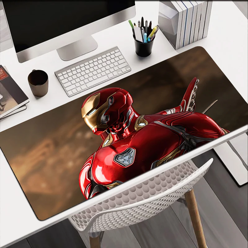 Gamer Desk Mat Iron Man Mousepads HD Pc Gift Mouse Pad Office Desk Pads Large Mousepad Non-slip Mouse Mats For Computer For LOL