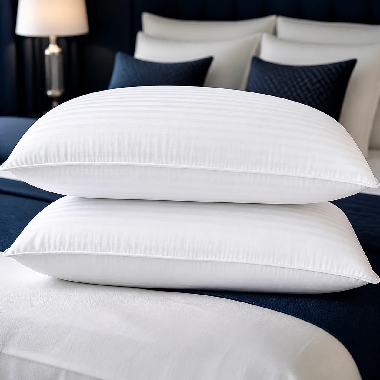 2PCS Down Alternative Bed Pillows Standard Queen Size Soft Sleeping Pillows for Back Side Stomach Sleepers Bedding