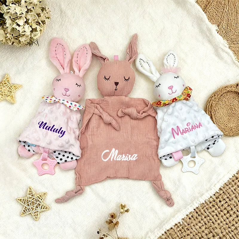 

Custom Animal Baby Comforter Monogrammed Safety Blanket Embroidery Name Baby Shower Gift 1 Birth Present