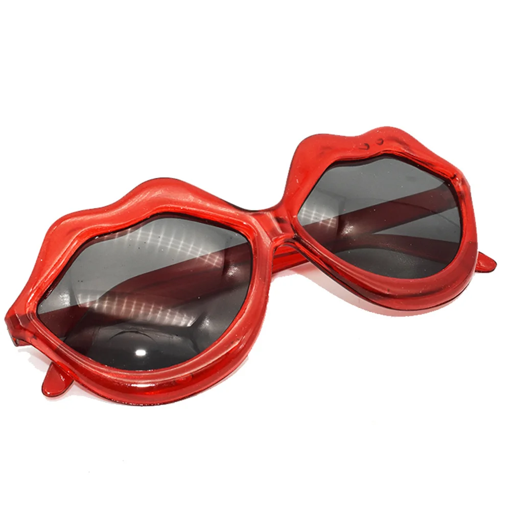 

Red Lip Funny Eyeglasses Creative Party Eyewear Lightweight Soft Texture Comfortable Face Touch Perfect Decoration Performance