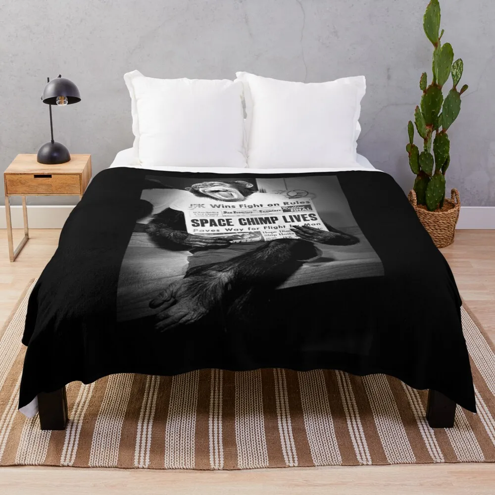 Ham, the space chimp, lives! Throw Blanket Thermal Luxury Blankets