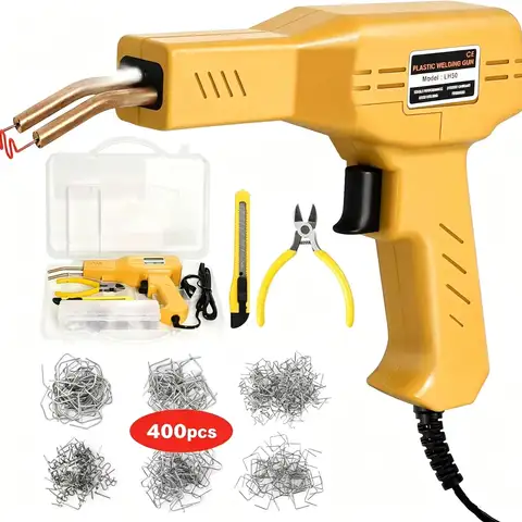 Upgraded Plastic Welder, 400PCS Staples, Pure Copper Transformer, Rapid Heating, Plastic Welding Kit, Hot Stapler Kit, Plastic Welder Gun Kit, Car Bumper Repair Kit, Plastic Repair Kit