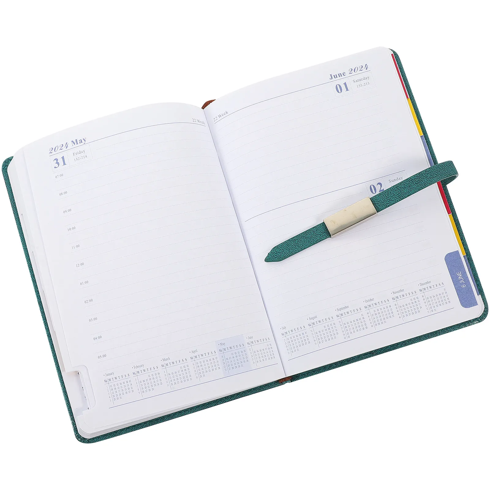 Annual Schedule Notebook Flat Writing Surface Portable Lightweight Planning Notepad for Students Professionals Diary Note Taking