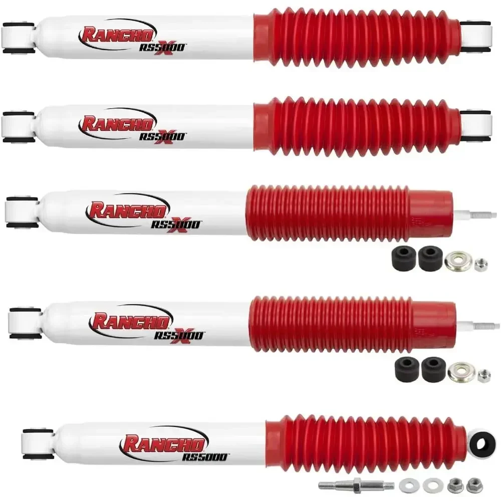 

Front & Rear Shocks and Steering Damper for 2001-2010 2500 HD Trucks with Front Sway Bar, 0” Lift - Enhanced Handling & Performa