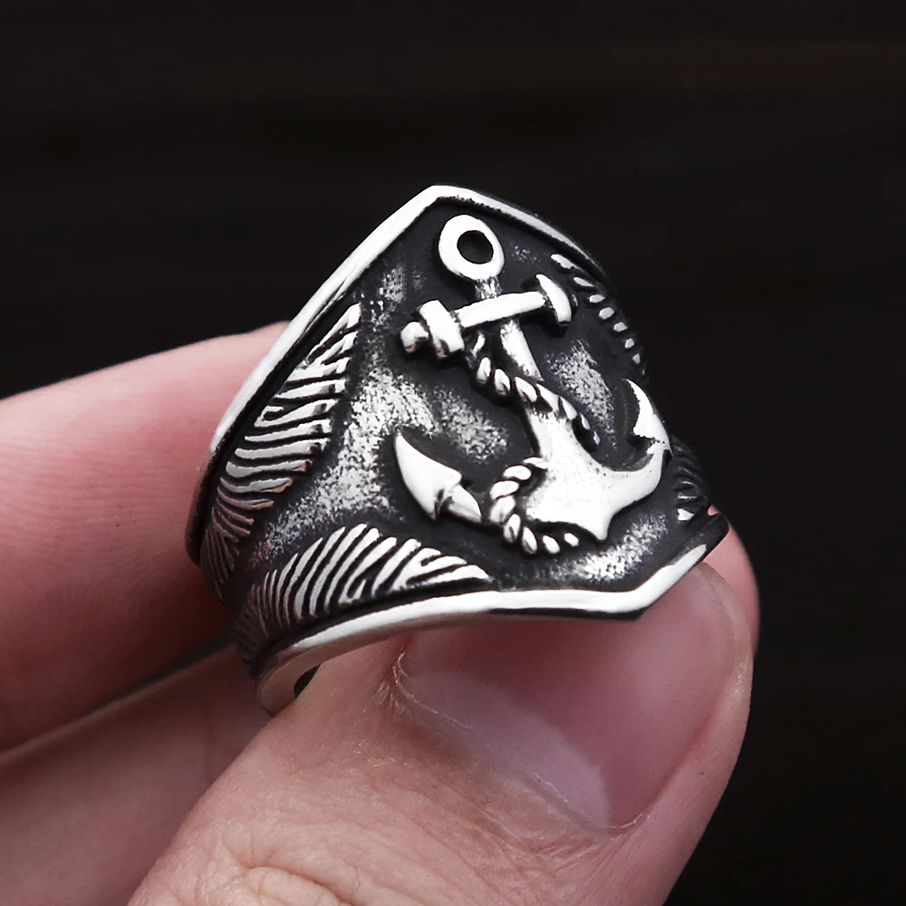 

New Design Vintage Viking Anchor Rings For Men Women Stainless Steel Punk Fashion Nordic Odin Amulet Jewelry Gifts Dropshipping