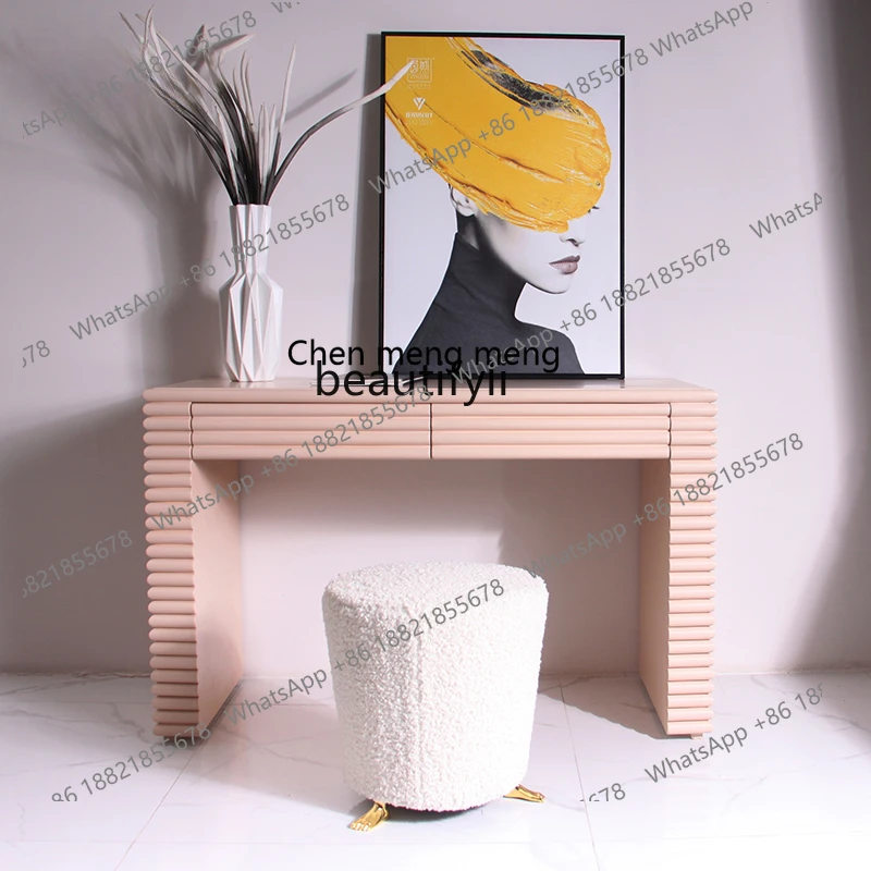 Boys and Girls Room Pink Dressing Table Study Desk Dresser Girls Simple Bedroom Dressing Table