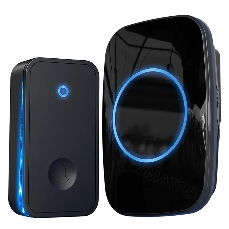 AAAEL-Self Powered Wireless Doorbell No Battery Waterproof Door Bell For Kids Elderly Caller 2 Button 2 Receiver
