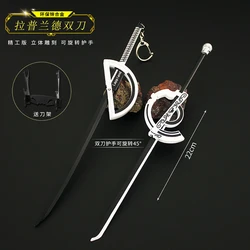 22cm Arknights Lappland Katana Keychain Lappland Double Broadsword Game Peripherals Metal Models Home Decoration Crafts Toys