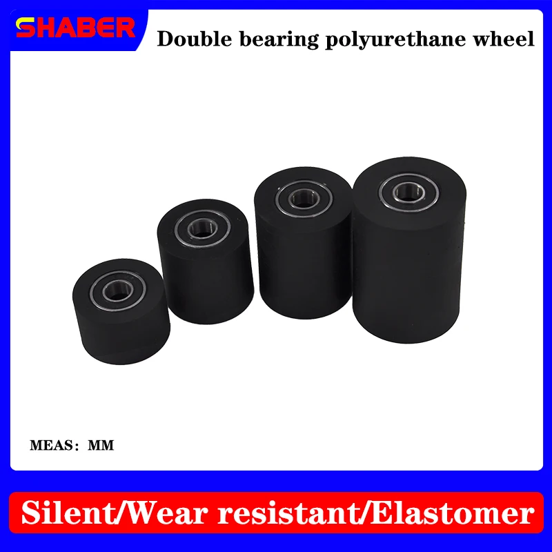 【SHABER】Factory supply Double bearing polyurethane rubber sleeve conveyor belt rubber wrap bearing wheel guide wheel