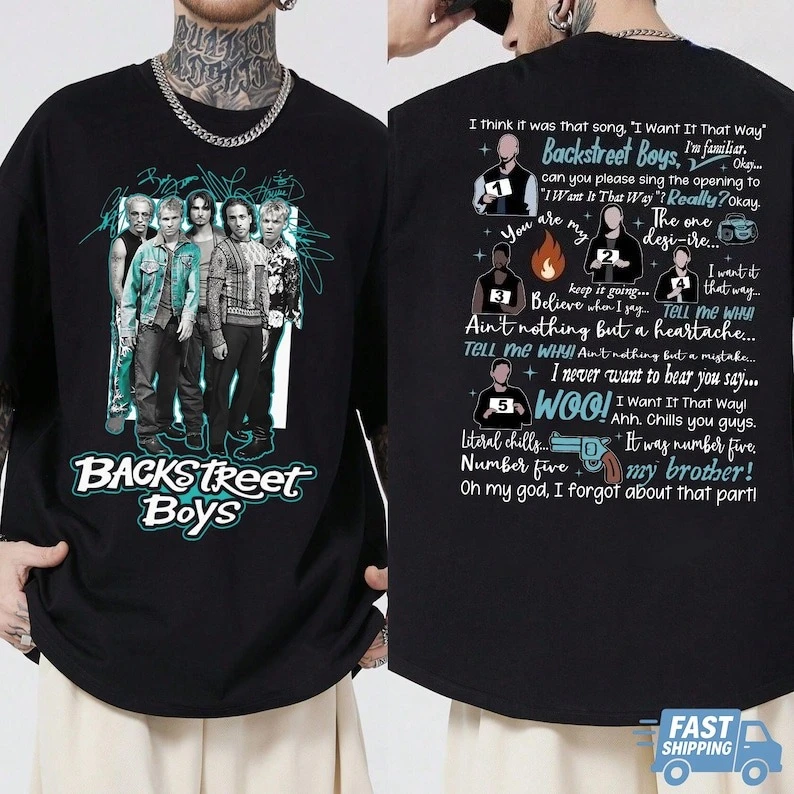 Backstreet meninos clássico álbum cartaz impressão gráfica camiseta para fãs das mulheres dos homens crewneck algodão nova moda oversized casual topos