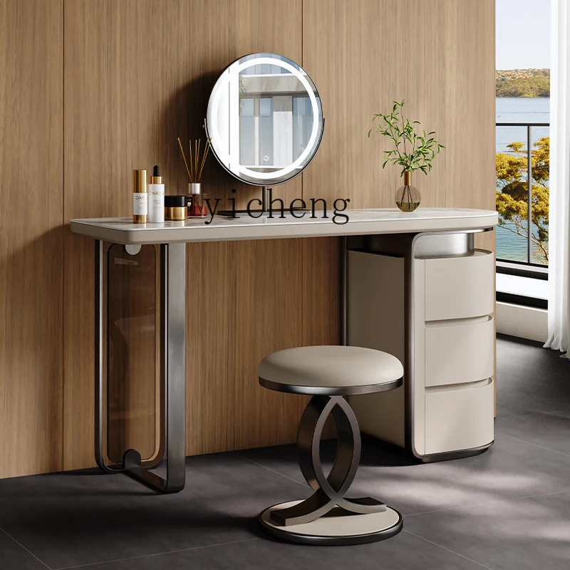 YFY minimalist dresser chest integrated bedroom modern minimalist high-end light luxury high-end rock slab makeup table