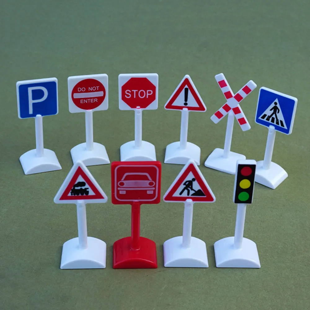 Road Block Dollhouse Speed Limit Sign Miniature Mini Simulation Traffic Road Signs City Road Signs Model Toy Dollhouse Decor