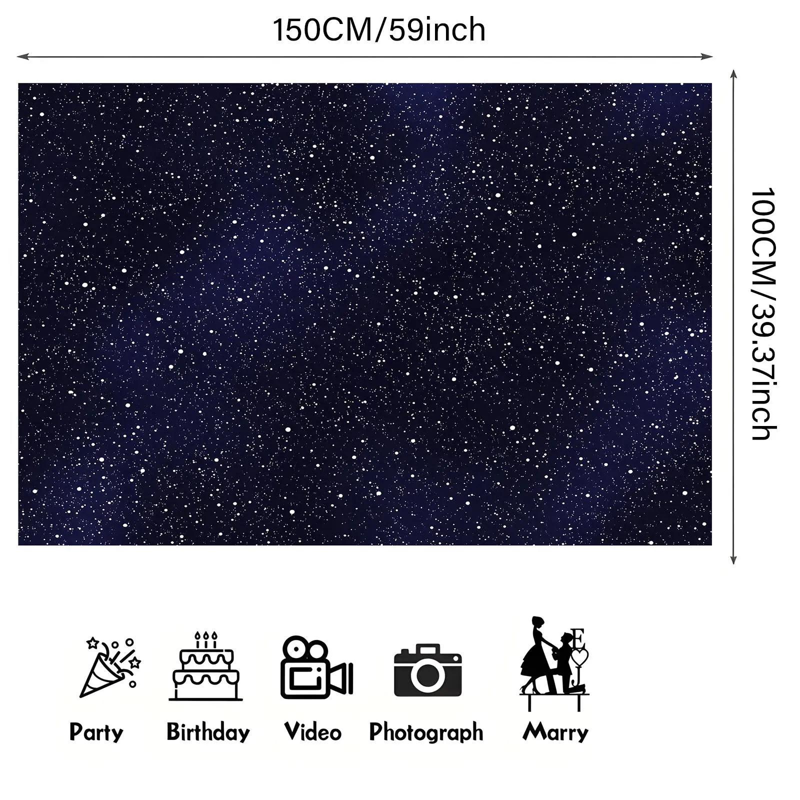1 لافتة خلفية لخلفية السماء المرصعة بالنجوم - مناسبة لأعياد الميلاد والعطلات والحفلات وأحجام متعددة للاختيار من بينها #5