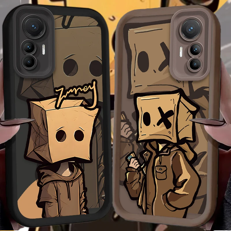 Cartoon Box Paper Man Case for Xiaomi 14T 13T 12T 11T 13 12 11 Lite 5G NE POCO X6 X5 F6 F5 F3 X4 GT X3 NFC M5S C65 M6 Pro Cover