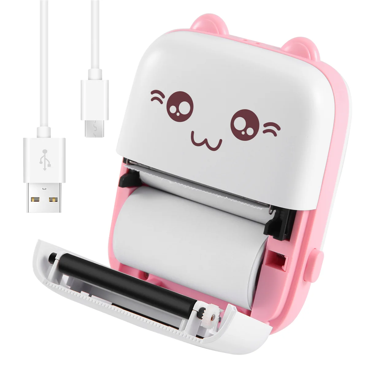 Mini draagbare printer Foto Pocket Foto Bluetooth V4.0 200DPI Label Sticker Bonprinter Mobiele thermische printer (A)