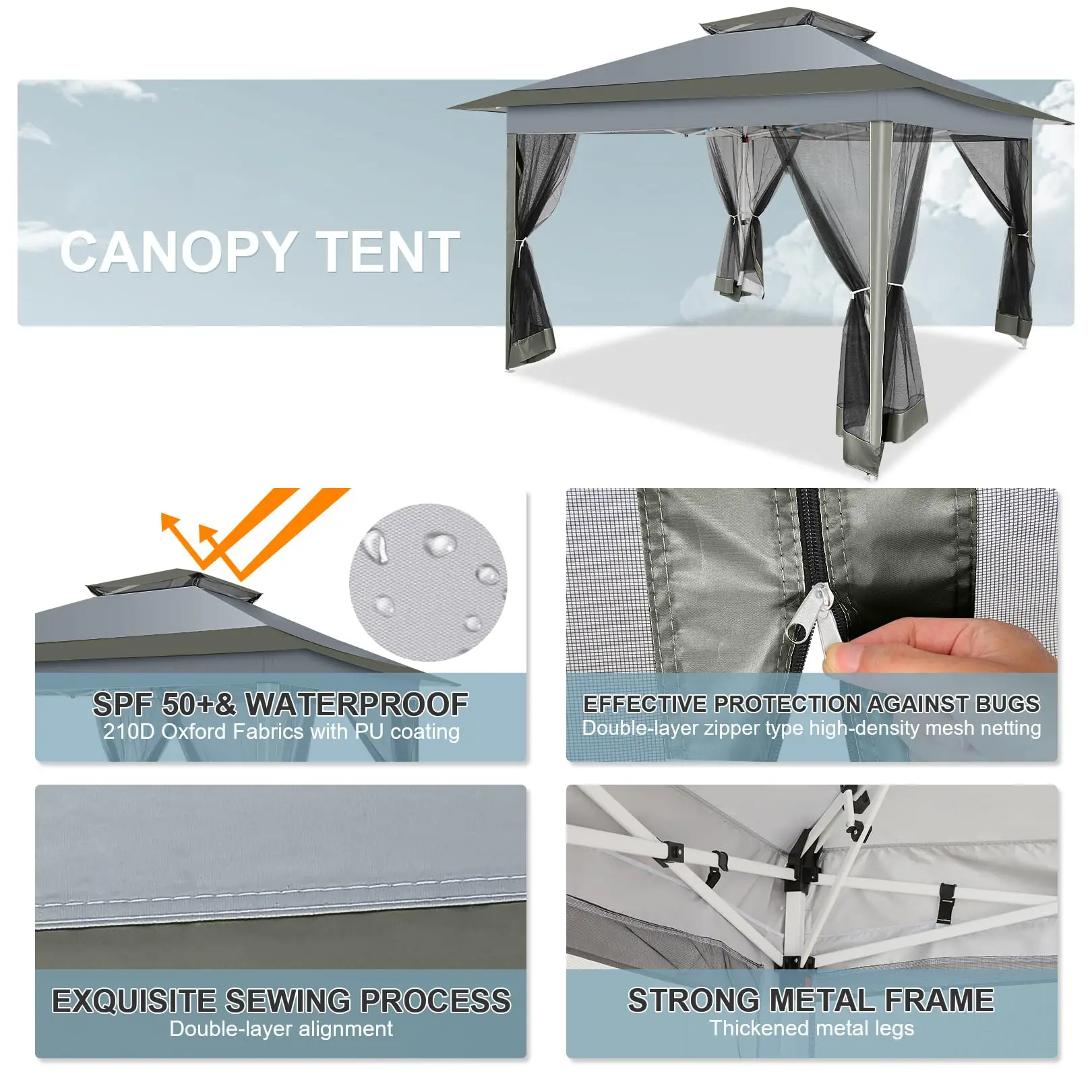 12x12 FT Pop up Gazebo on Clearance Outdoor pop up Canopy Tent,carpas para Patio, Shelter Tents with Netting & Portable