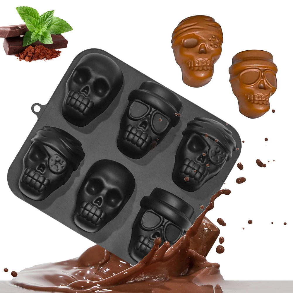 

Large Skull Mold 3D Silicone Mold Candy Mold Chocolate Mold Ice Cube Tray for DIY Cake Decorating Tool Baking Tools Accessories