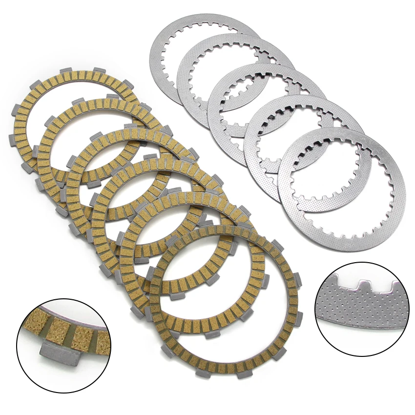 Clutch Friction Disc Plate Kit For Honda CB400SF CBX400F CBX550 CBR400 NC23 CBR500F CBR600F CB400 22321-MN4-000 22201-MA7-000