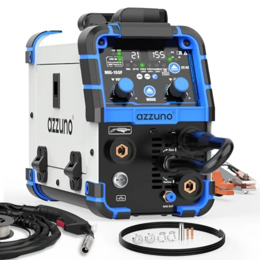 

MIG Welder Machine 110V/220V 155Amp 5-in-1 Gas MIG/Aluminum MIG/Gasless Flux MIG/Lift TIG/Stick Welding Machine Upgraded
