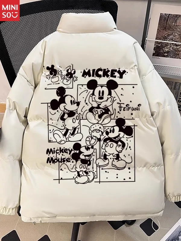

Disney Mickey Cotton-padded Clothes Thickened Warm Cotton-padded Jackets in Autumn Winter Simple and Loose Jackets on Clothes