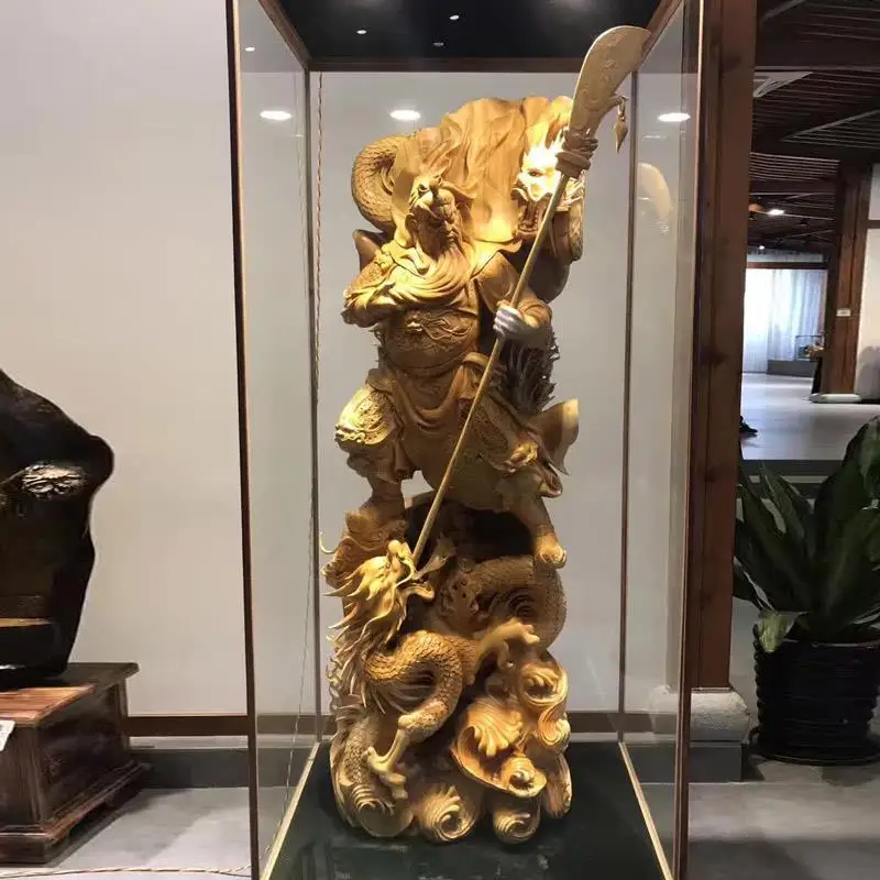 Wood carving root carving ornament Maitreya statue figure living room handicraft ornament collection