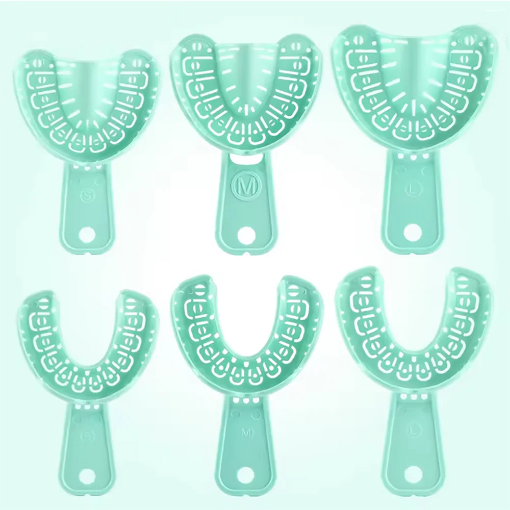 

6Pcs/Set Dental Impression Plastic Tray S/M/L Dental Implant Tray Full Mouth Removable Partial Mold Tray Easy To Fold