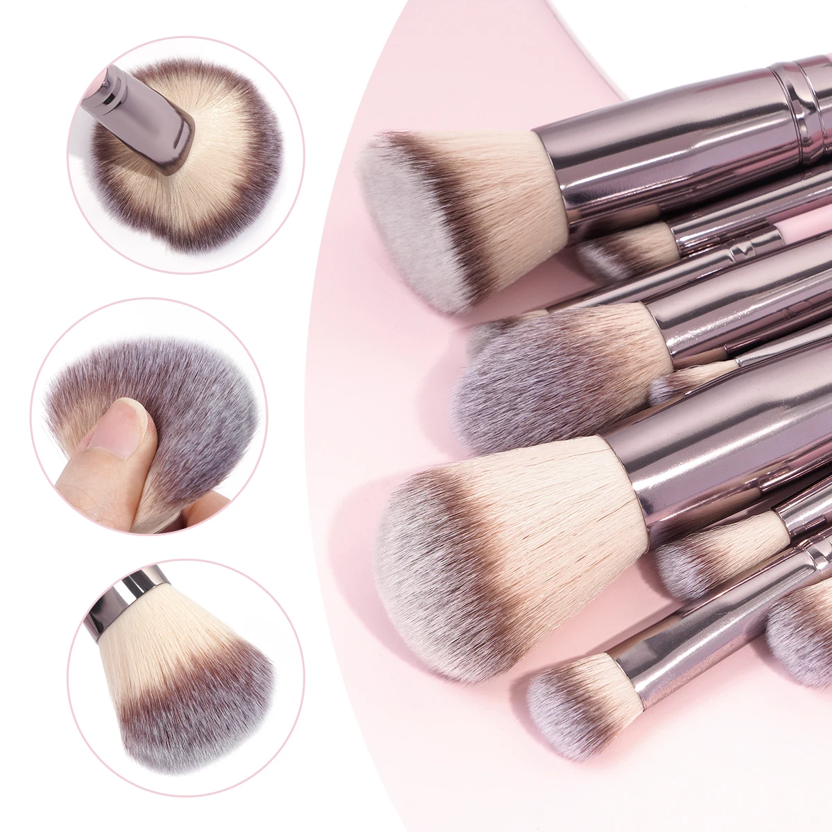 مجموعة فرش مكياج شعيرات ناعمة مع حقيبة تخزين ، فرش متعددة الاستخدامات لبلسم أحمر خدود الأساس ، 30 * لكل مجموعة