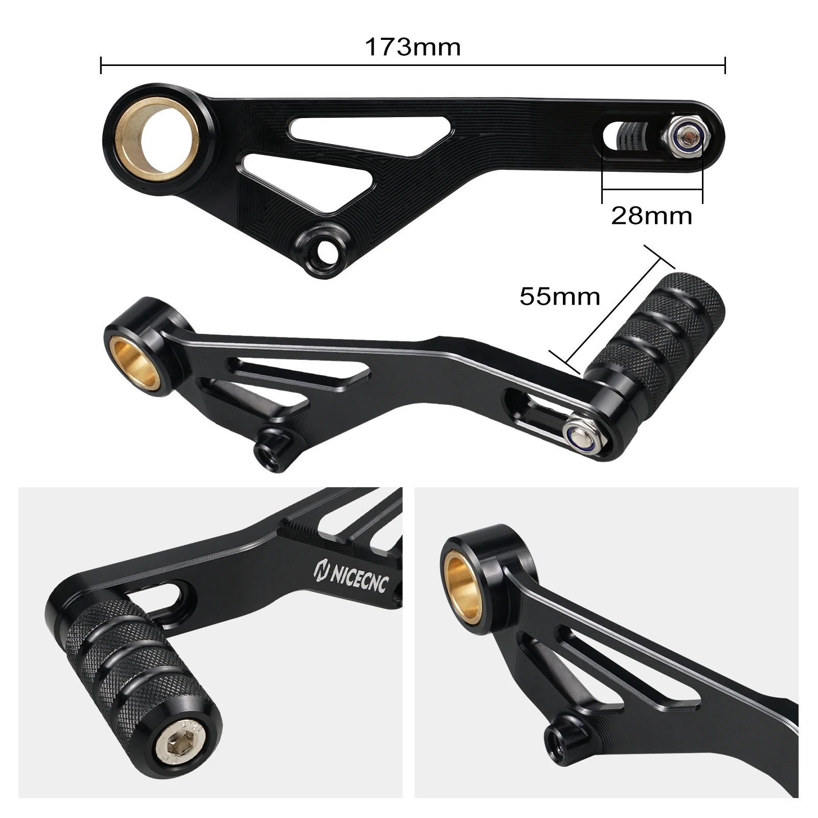 NICECNC DualControl Hinterradbremshebel-Verlängerung und Schalthebel für BMW R1250GS 2019-2023 – Detail 10