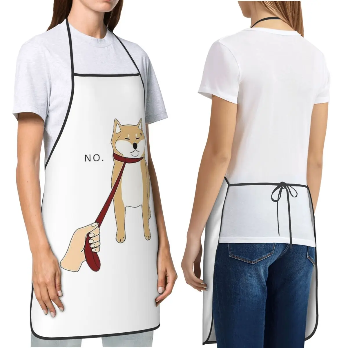 الحيوان شيبا اينو الكلاب المئزر الشيف الطبخ المطبخ Tablier مريلة مقاومة للماء تنظيف المطبخ بينافور للنساء الرجال اللوحة #1