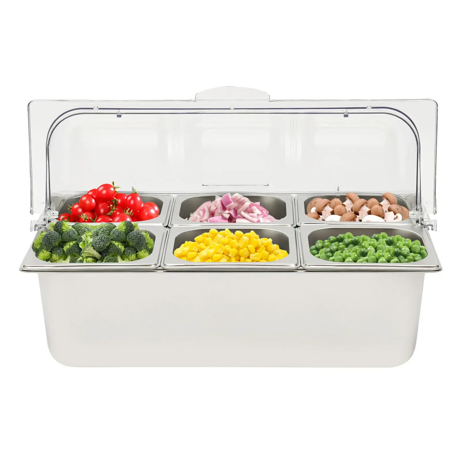 صينية بوفيه للفواكه والمأكولات البحرية، عرض طعام الثلج مع غطاء علوي ملفوف للاستخدام في الحفلات