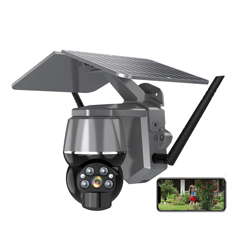 Solar Camcorder Outdoor PTZ Video CCTV Wireless Security Surveillance Camera Rechargeable