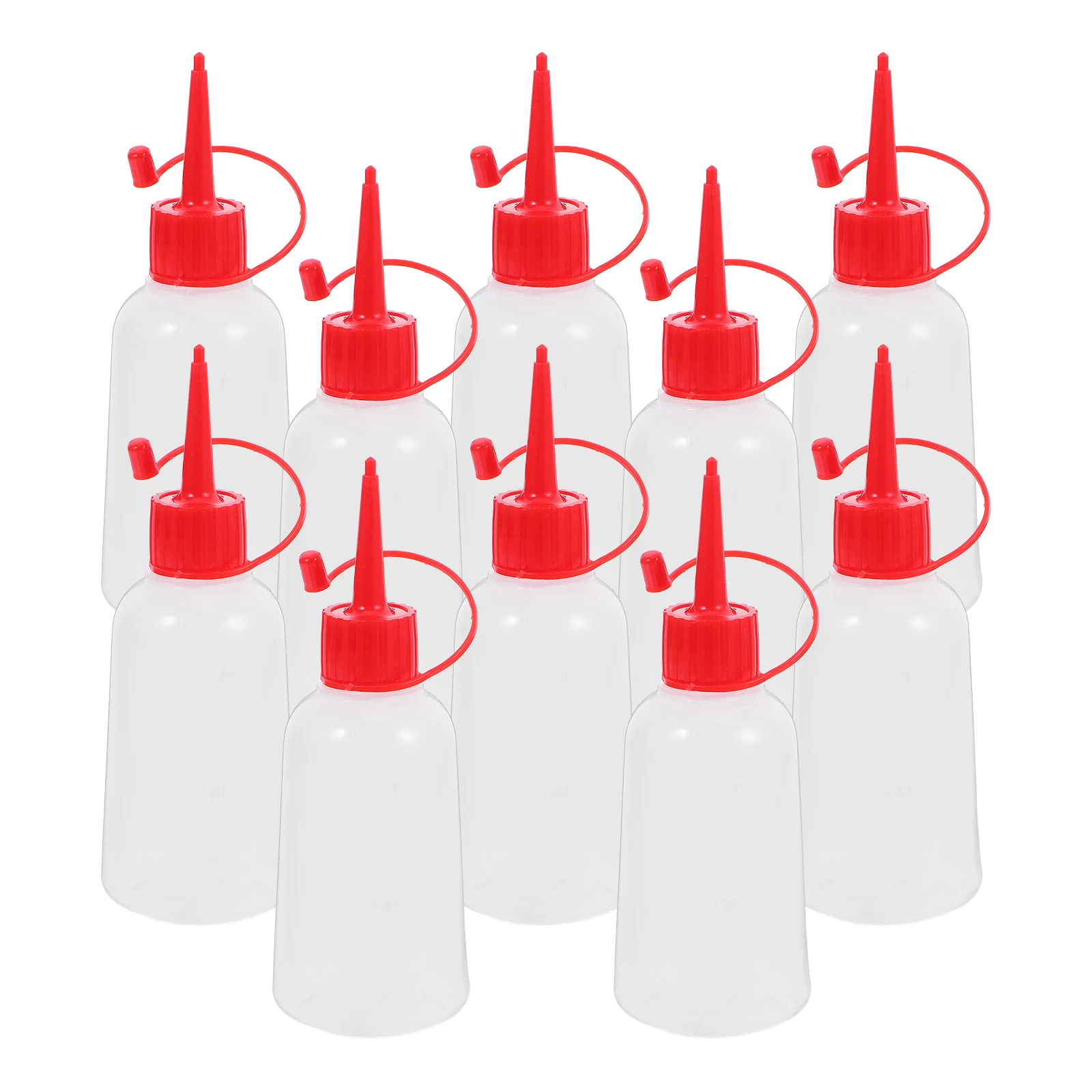 

10pcs Plastic Squeeze Bottle 100Ml Ldpe Red Cap Needle Tip For Acrylic Paint Glue Oil Crafts Liquid Dispenser Syrup Ketchup