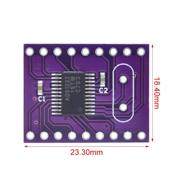 Hongtai Technology ADS1232 24-bit Ultra Low Noise Analog-to-Digital Converter ADS1232IPWR Module