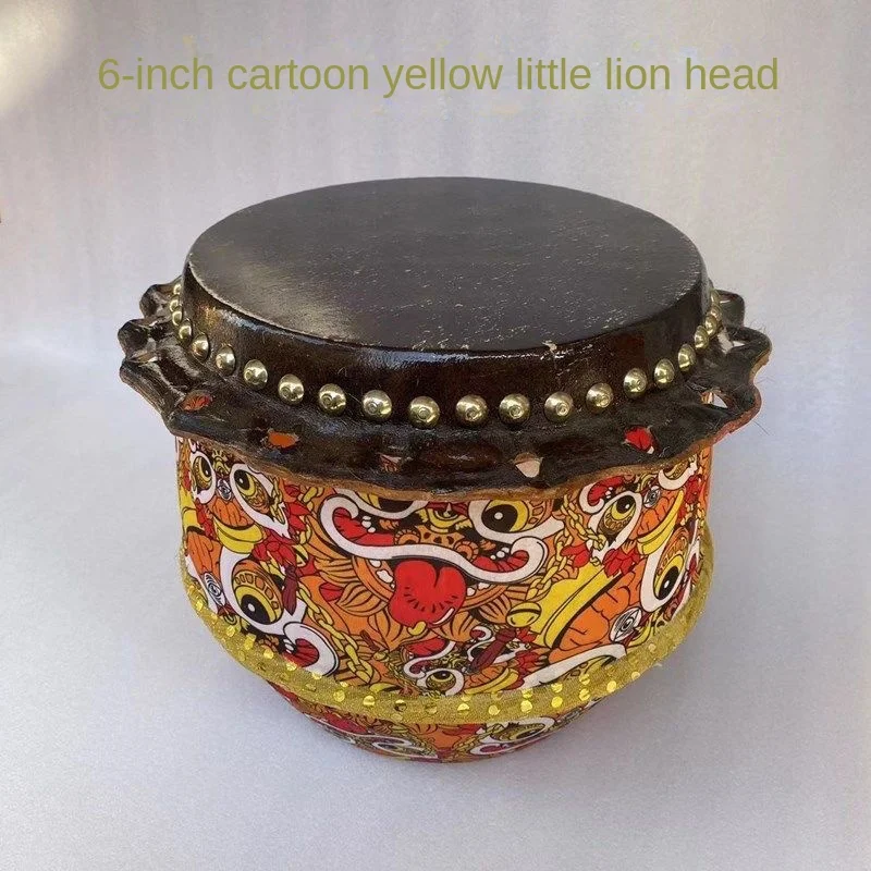 6/8/10 Inch Cowhide Drums Children Drum Chinese Percussion Musical Lion Dragon Dance Event Performance Instruments Drum