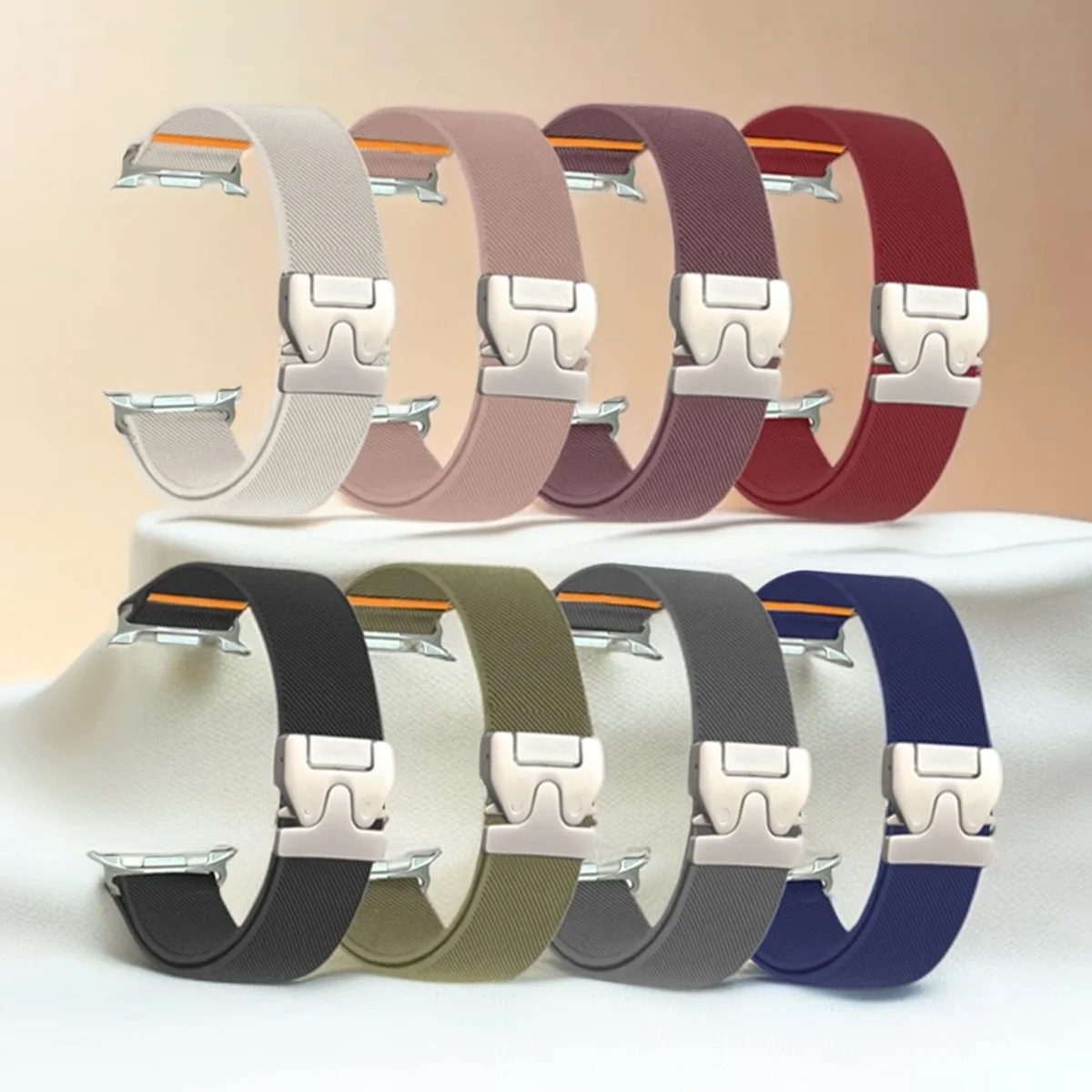 Armband für Samsung Watch 8 Band 40mm 44mm Fallschirmarmband Nylon Dehnbare Armbänder für Samsung Watch Ultra2025/8 Classic
