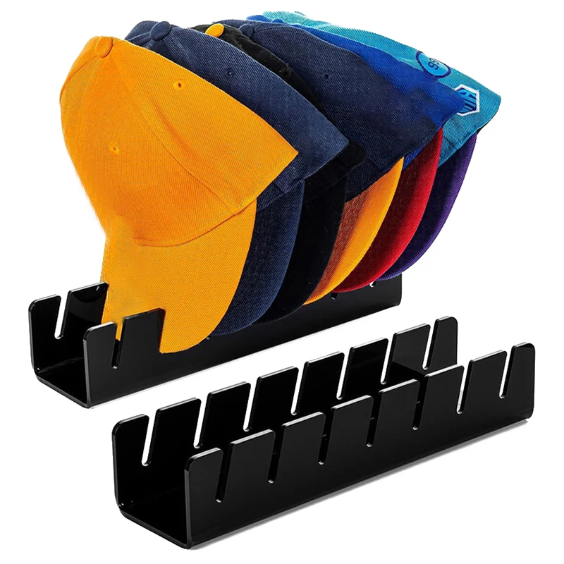Acrílico Baseball Cap Display Rack, 7 Buracos, Durável, Claro, Suporte para Armário Doméstico, Armazenamento, Organização, Decoração, Loja