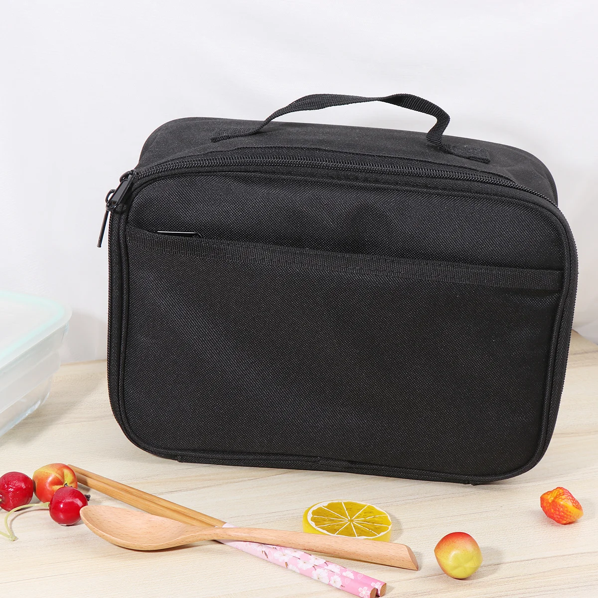 사각형 단열 도시락 가방 옥스포드 원단 벤토 토트 휴대용 보온 쿨러 대용량 학교 소풍 야외 작업용