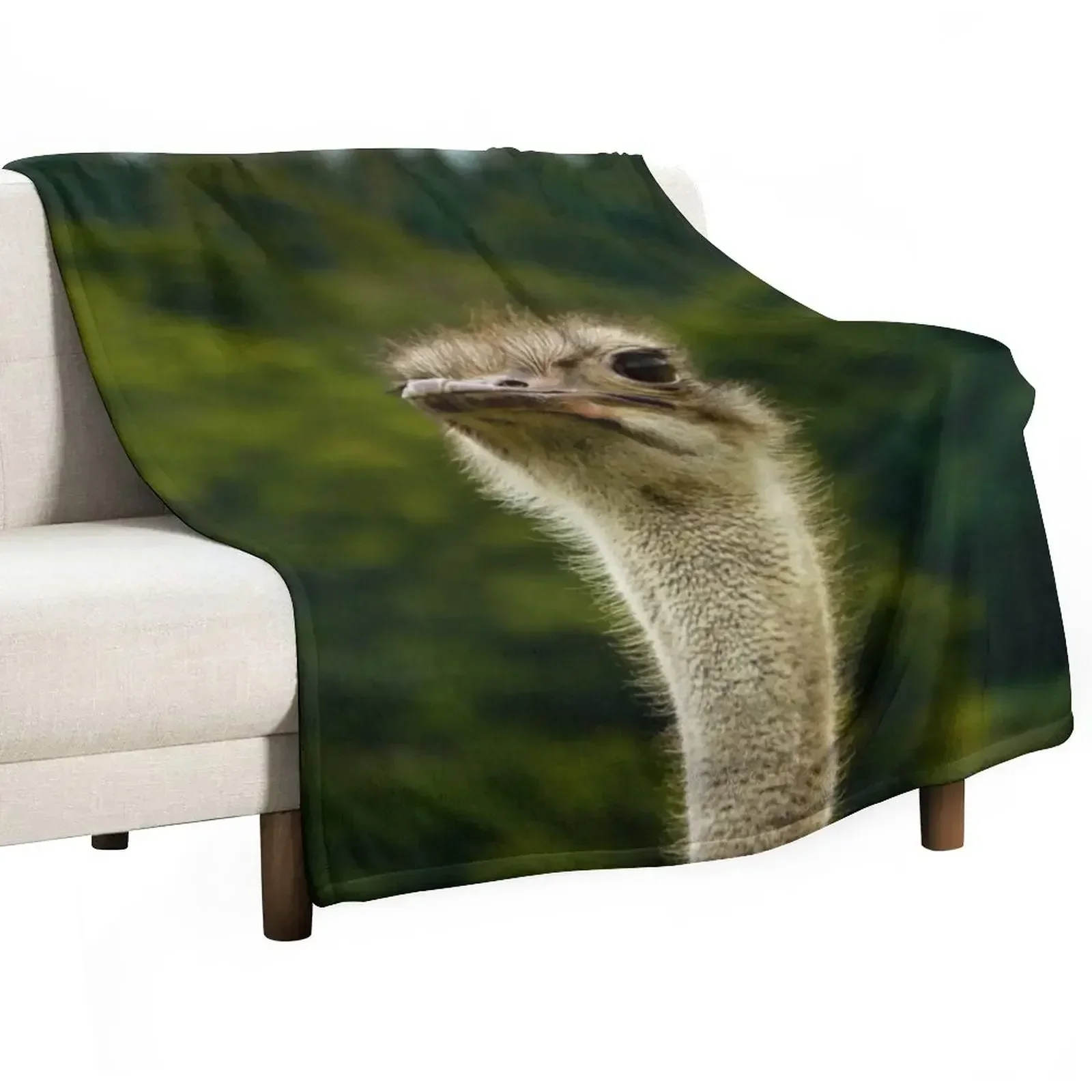 

Ostrich Stood Tall Photograph - Ostrich Photography Throw Blanket for winter Thermal Thin Blankets