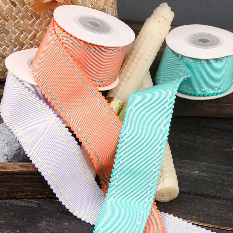 5 หลาสี Candy กระโดดจุด Grosgrain Ribbon10/16/25/38 มม.ห่อของขวัญ DIY ผม Bows หมวกตกแต่งหัตถกรรม Kawaii ริบบิ้น