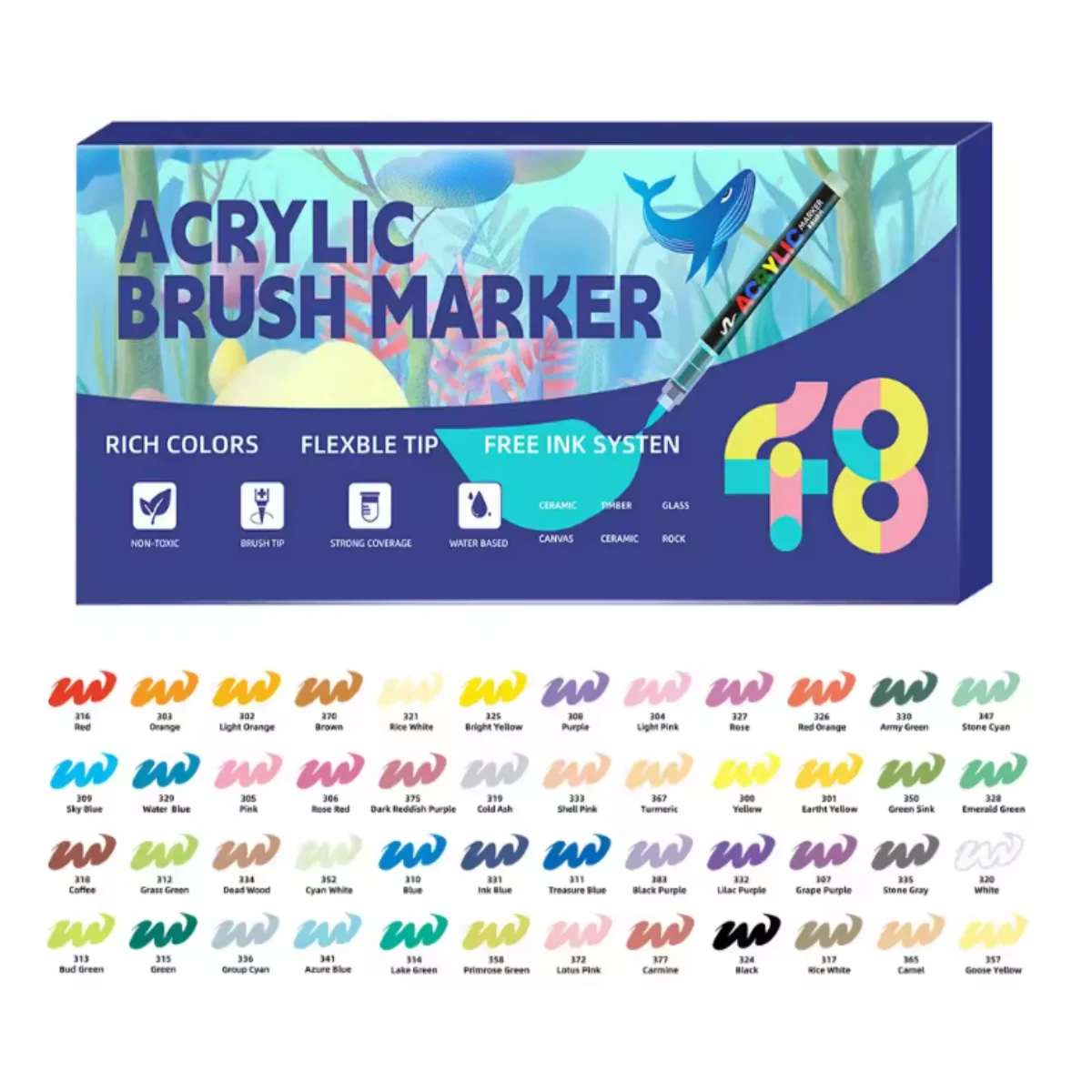 Markery, cienkie do detali, szerokie do pokrycia. Tusz na bazie wody, łatwy do blendowania. Wygodny uchwyt, trwały. Idealne dla Manga