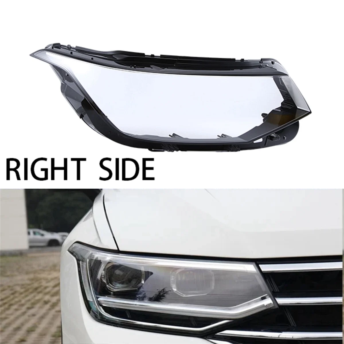 For Volkswagen VW Tiguan L 2022 Head Light Lamp Cover Shade Transparent Lampshade Headlight Shell Organic Glass Right