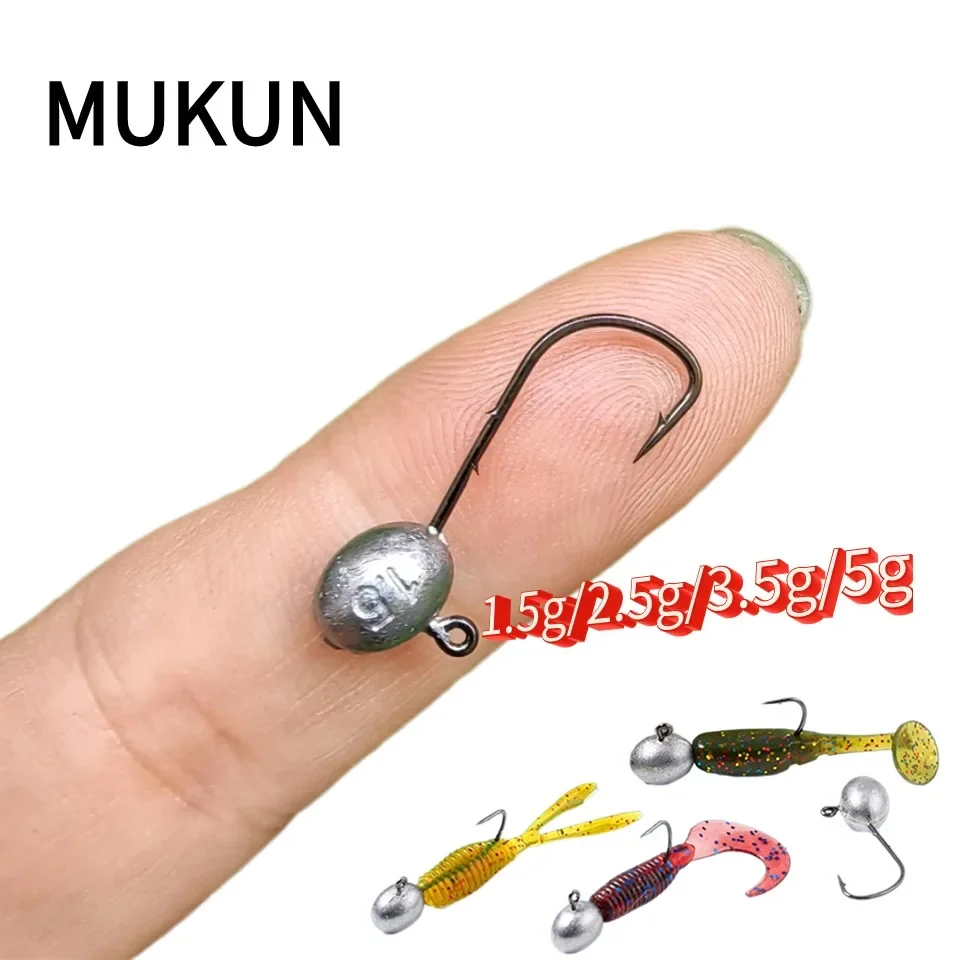 

Jig Head Hook 3X Rockfish Ajing Fishing Hooks For Soft Worm Lure Bass Fish Pesca Goods 1.5g-5g 10pcs/Bag Pike Trout Accessories