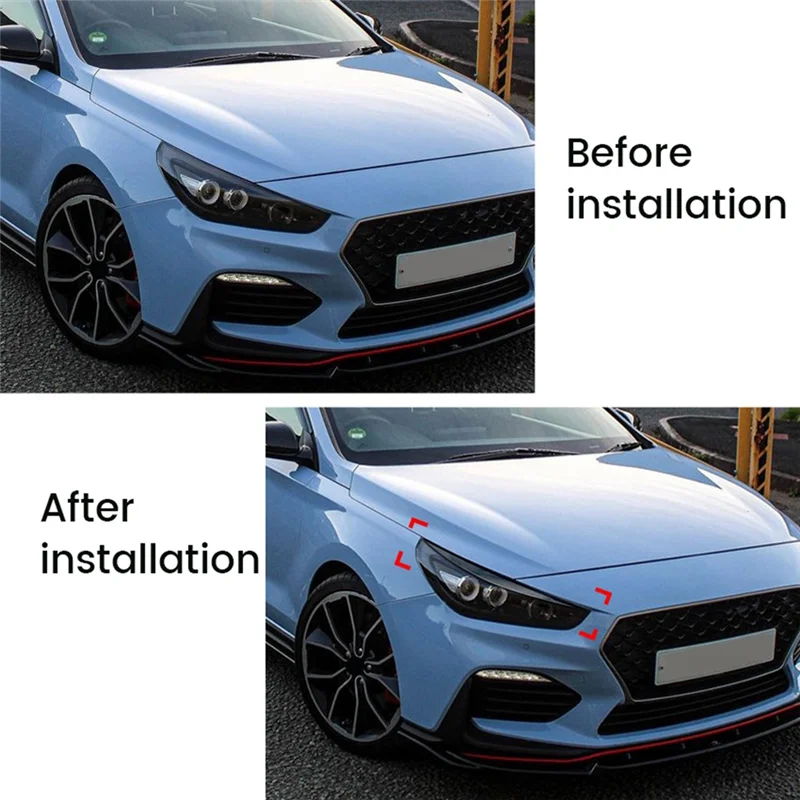 

Car Front Headlight Cover Garnish Strip Eyebrow Cover Trim Sticker For Hyundai I30 I30N MK3 2017-2019