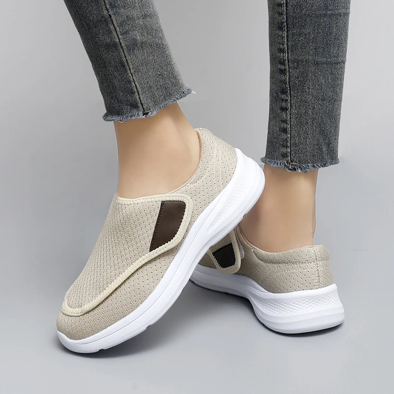 Women Orthopedics Shoes Large Size Plus Fertilizer Widening Shoes for Women Adjustable Foot Swelling Shoes Non-Slip