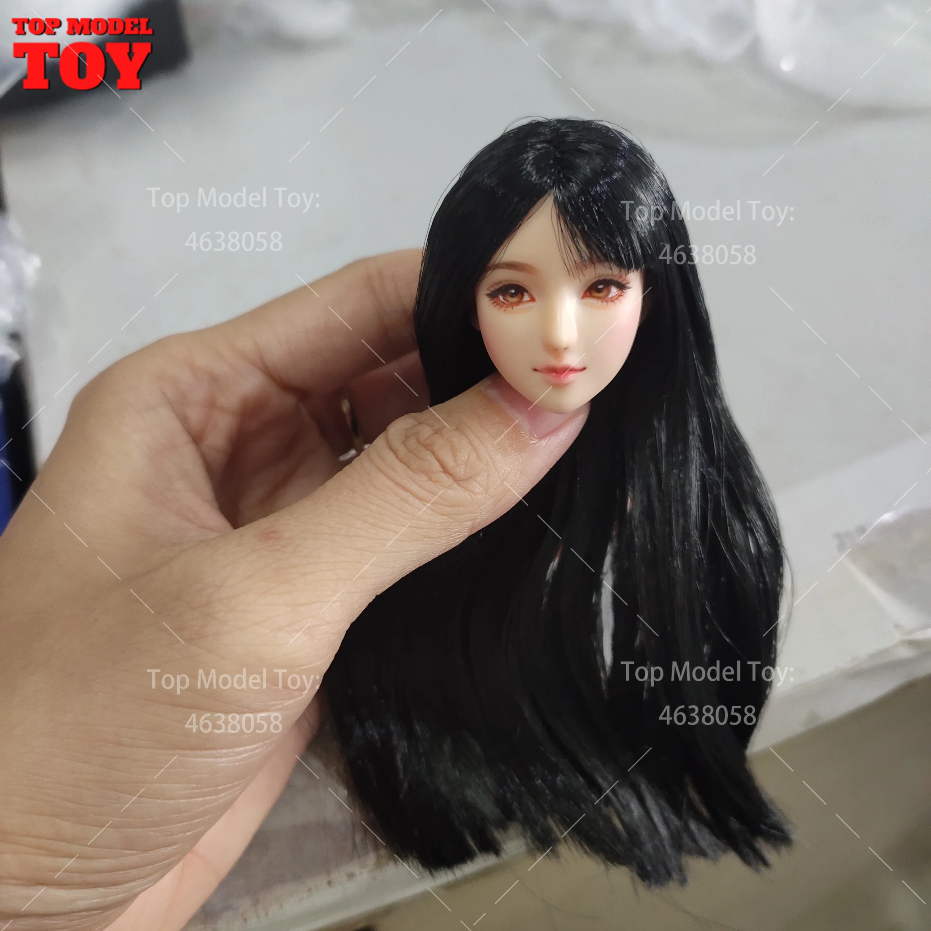 1/6 personalización belleza chica Obitsu cabeza esculpida modelo de pelo largo negro para soldado femenino de 12 "PH TBL figura de acción cuerpo muñecas